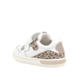 Primigi girls' beige leather trainer with velcro
