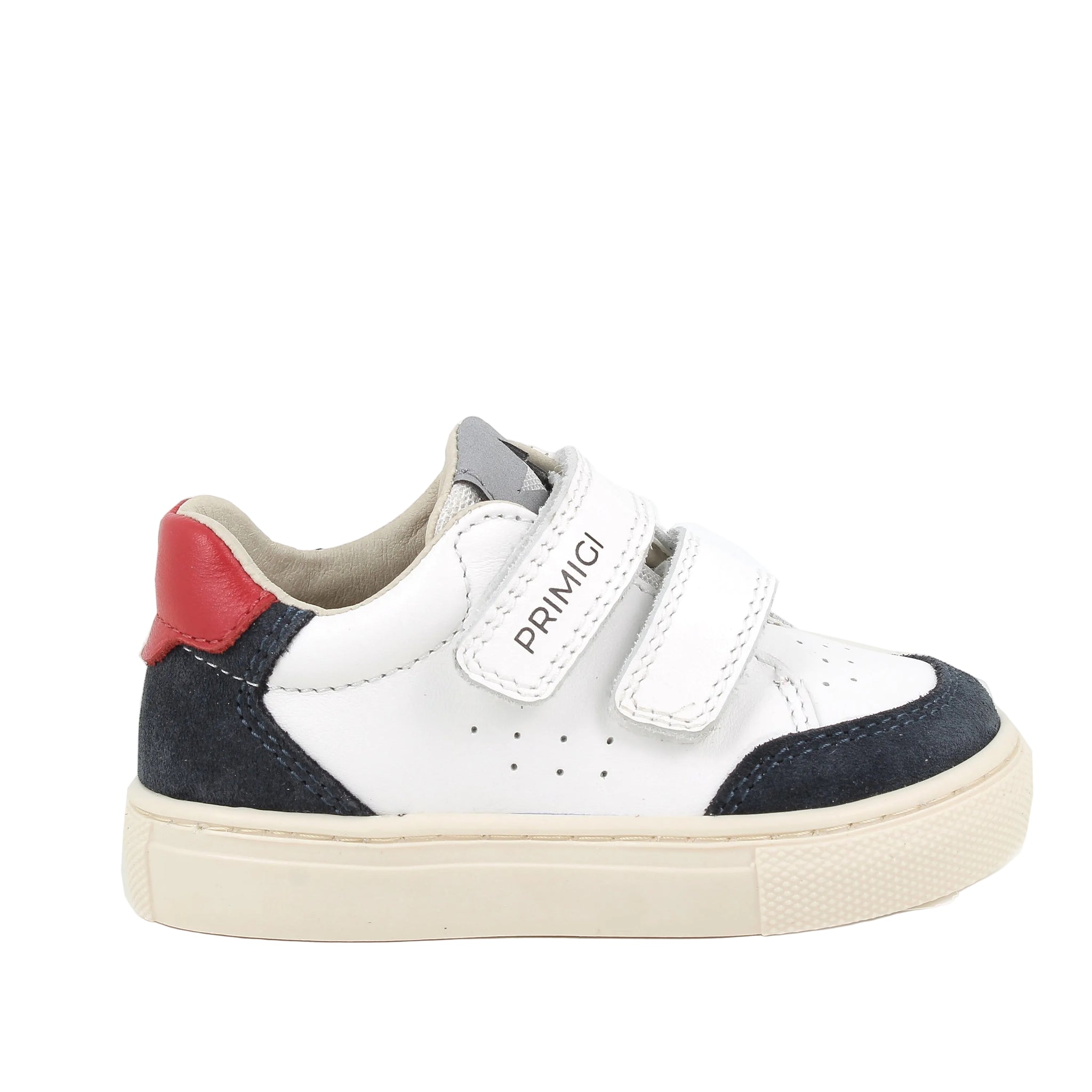 Primigi boys' navy leather trainer with velcro