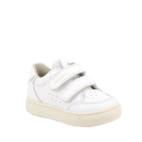 Primigi girls' white leather trainer with velcro