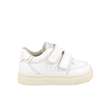 Primigi girls' white leather trainer with velcro