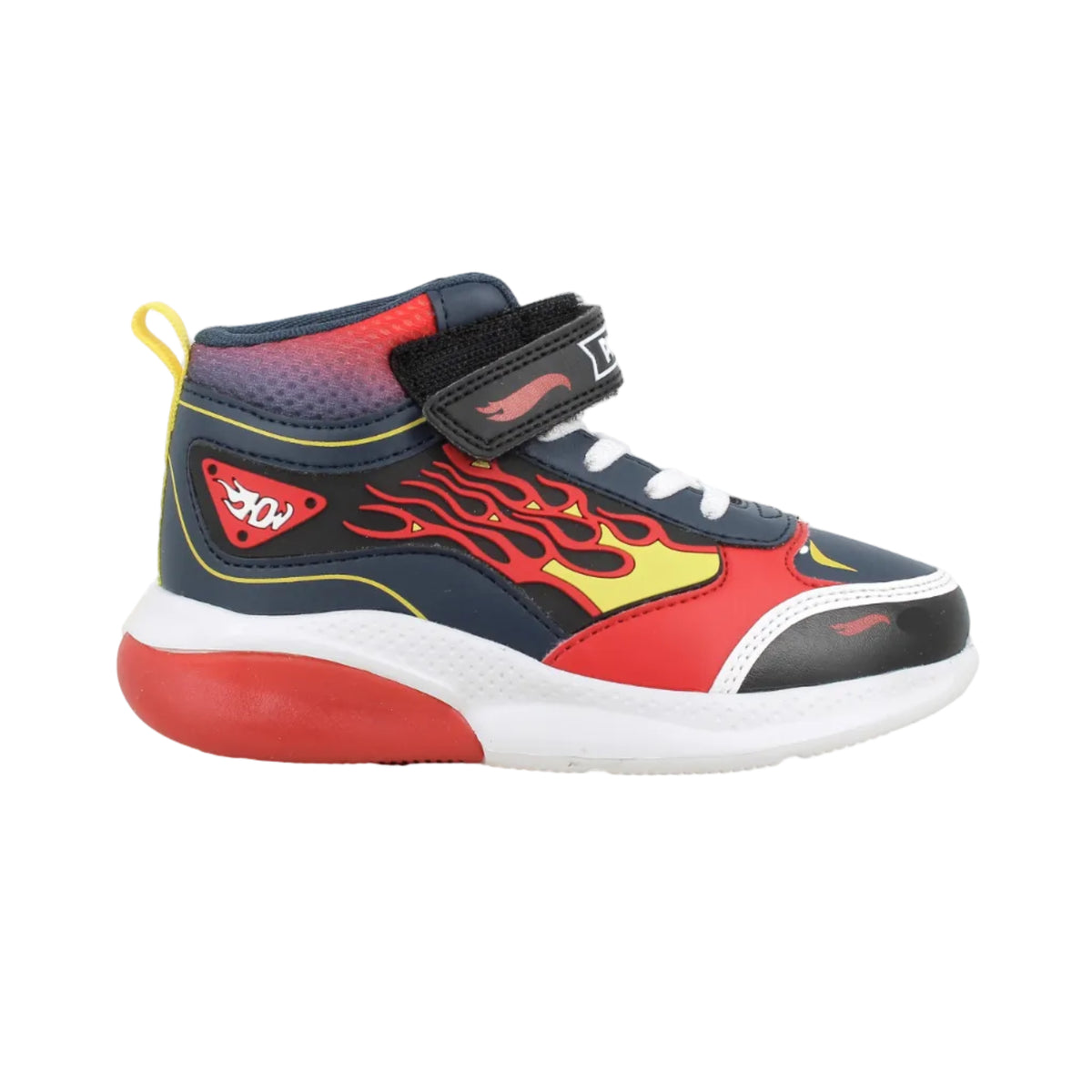 Primigi boys' navy Hot Wheels high-top trainers with flame graphics
