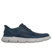 Skechers men's navy and white leather lace-up shoe