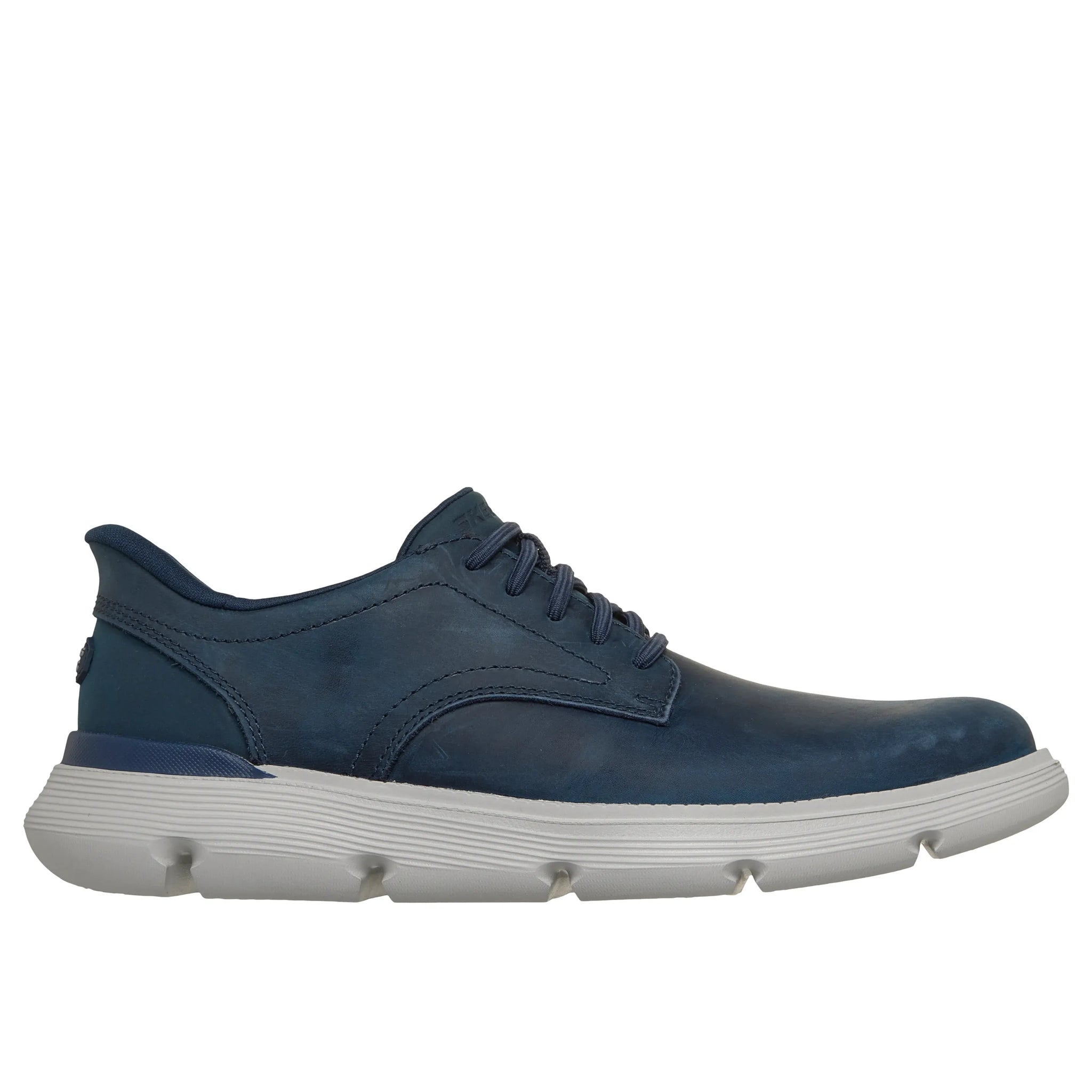 Skechers men's navy and white leather lace-up shoe