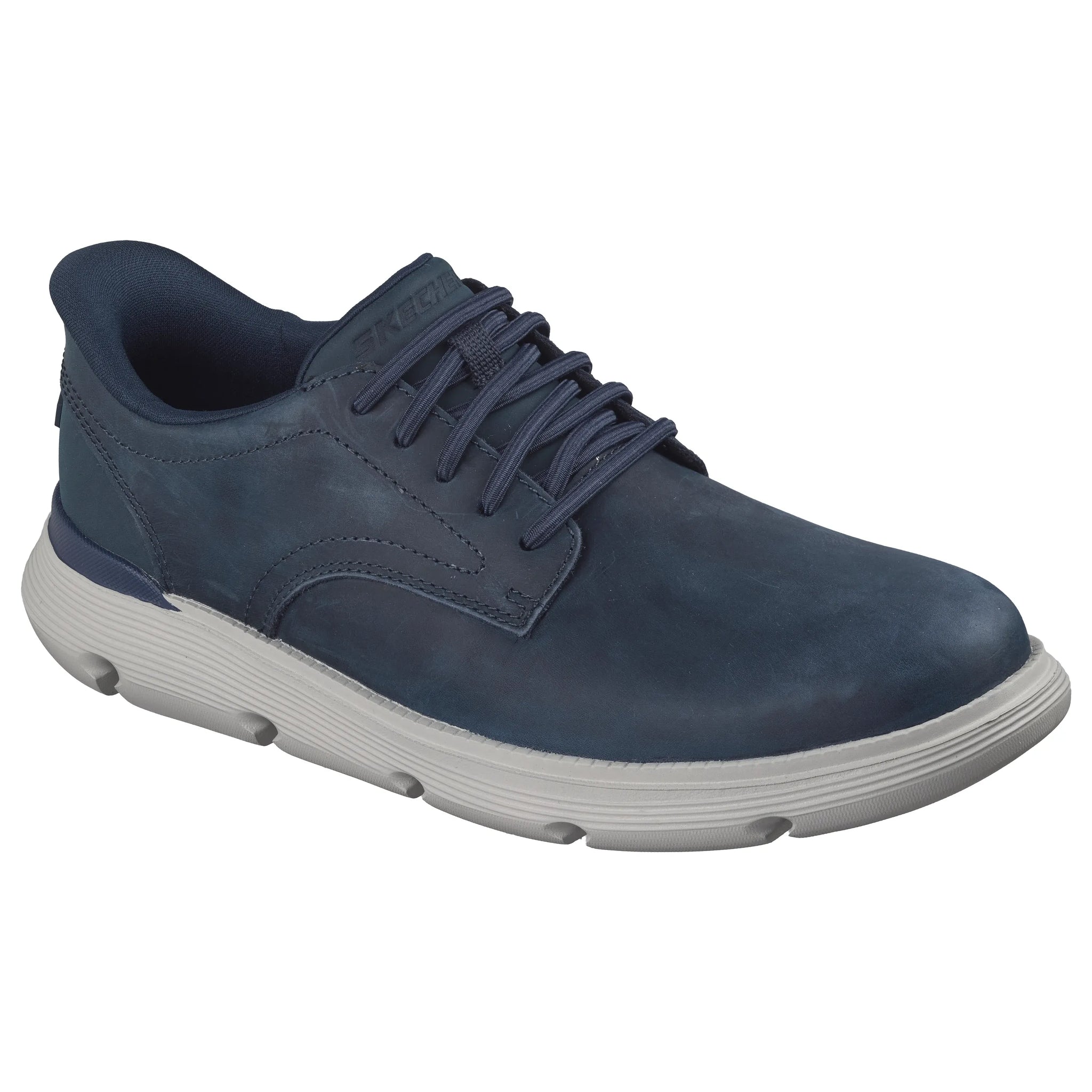 Skechers men's navy and white leather lace-up shoe