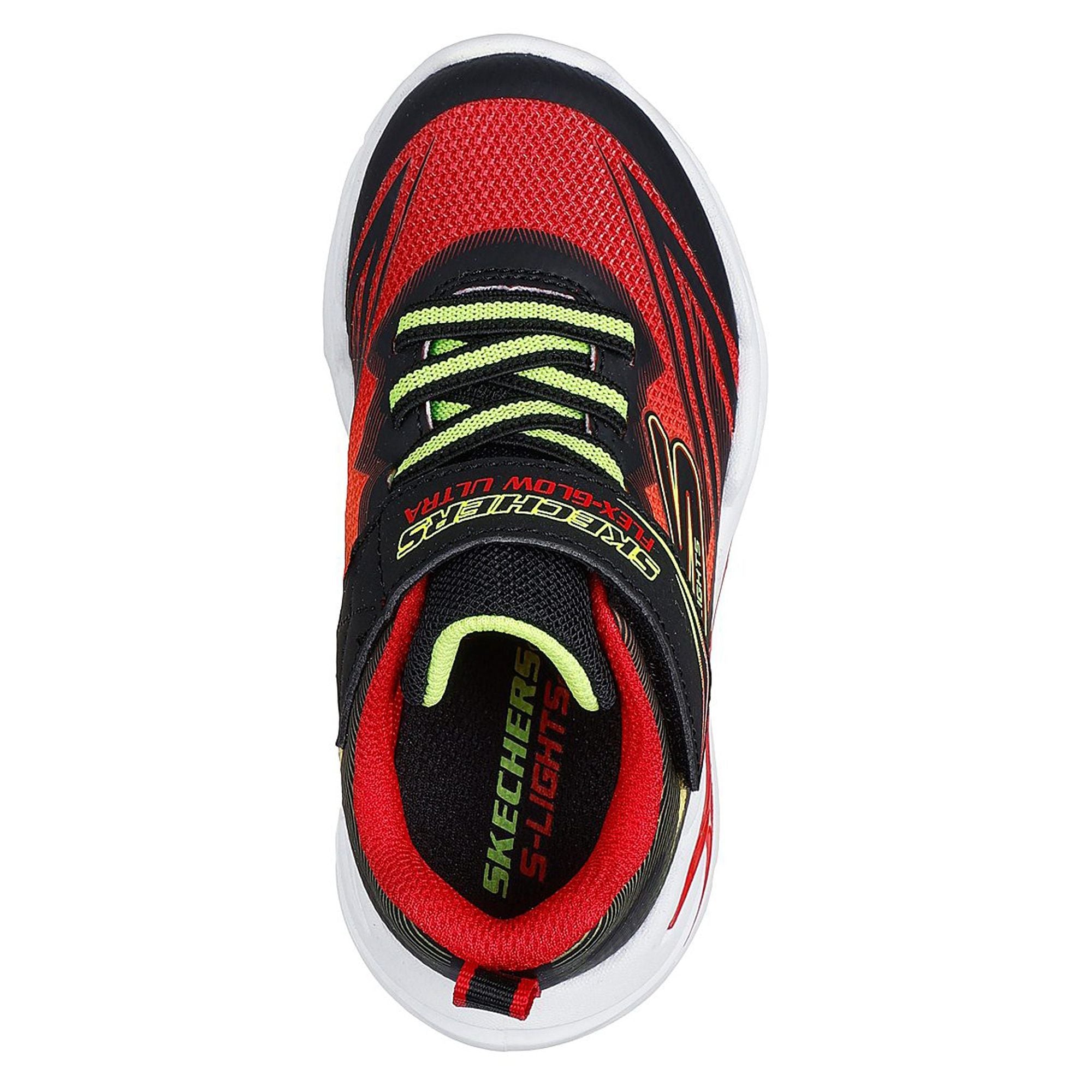 Skechers Boys Trainer S-Lights Flex Glow Ultra Black/Red