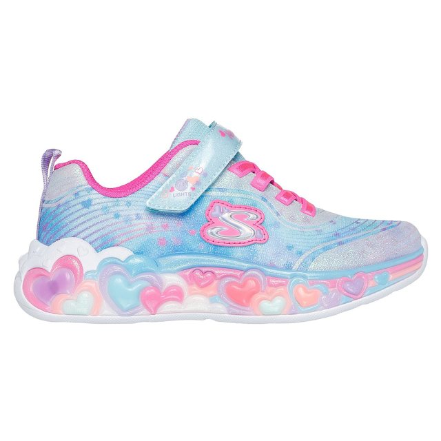 Skechers Girls Trainer S lights-Eternal Heart Lights Light Blue/Multi