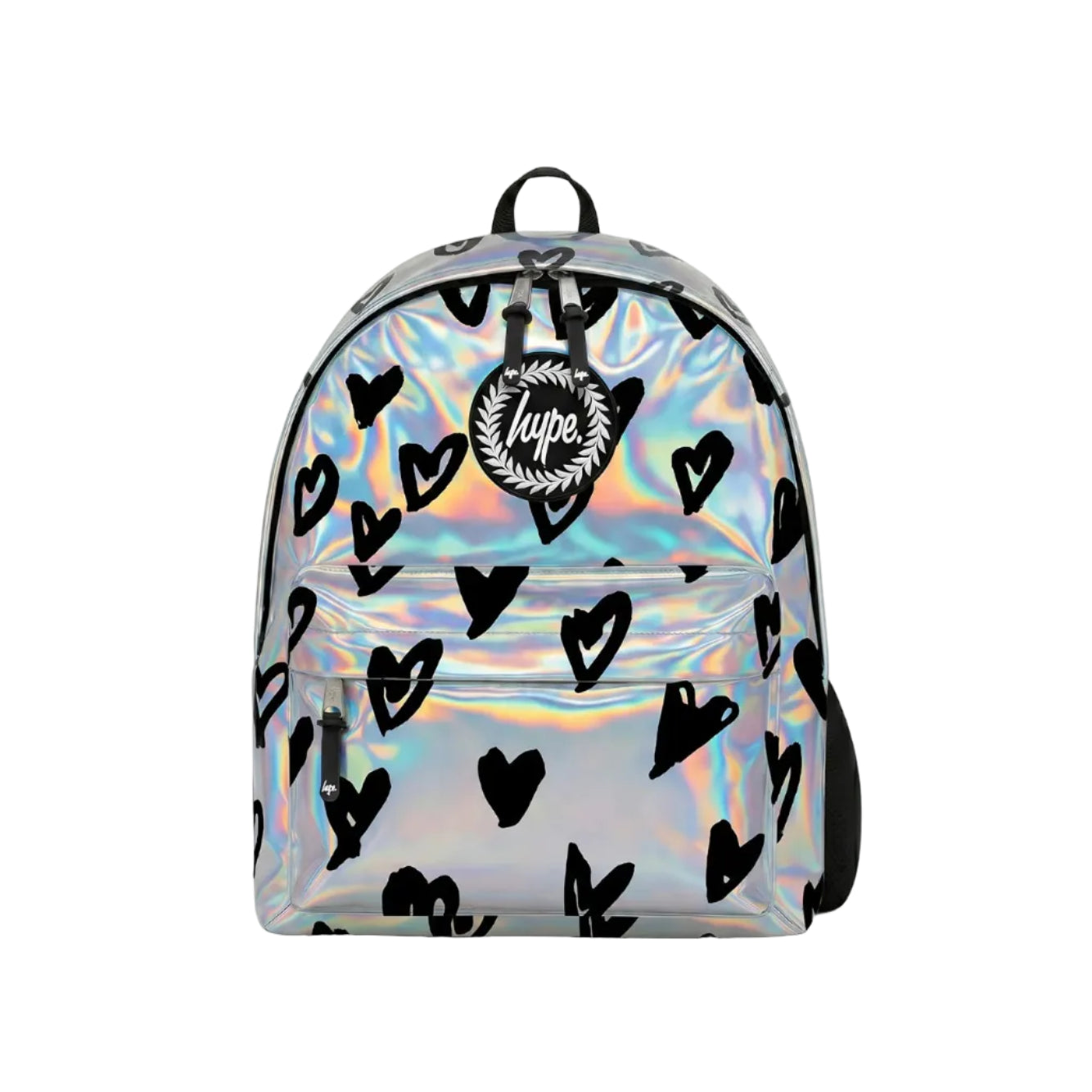 hype holographic mini backpack Cyberdog Clear Iridescent Light Up Dolls Kill Hype Girls Iconic Silver Holographic