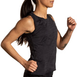 Brooks Womens Tank Top Luxe HTR Deep Black