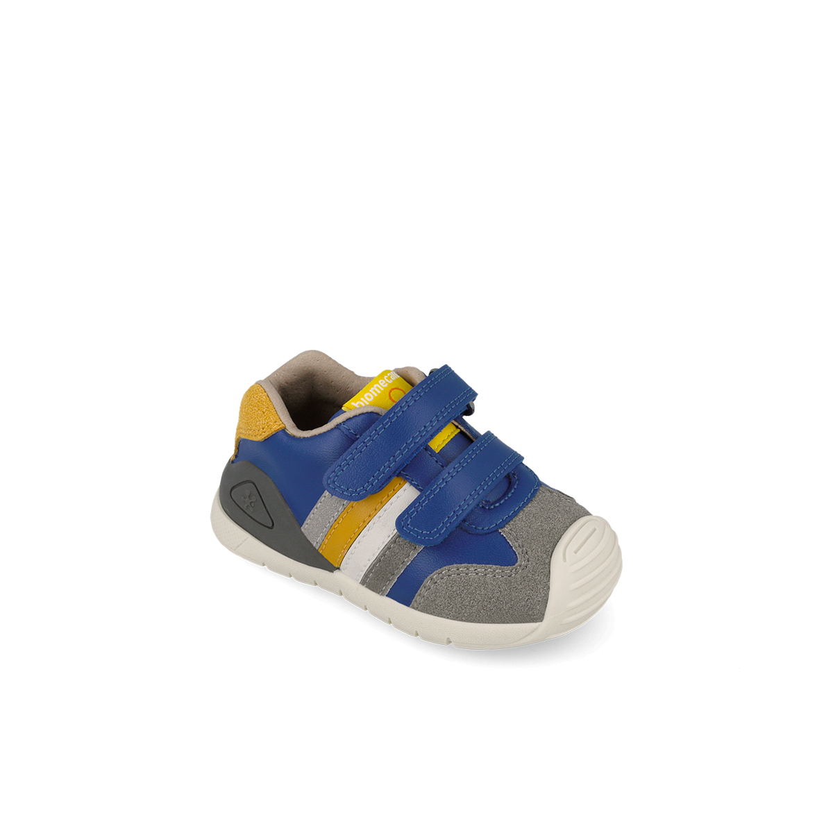 Biomecanics boys' grey leather shoe with velcro