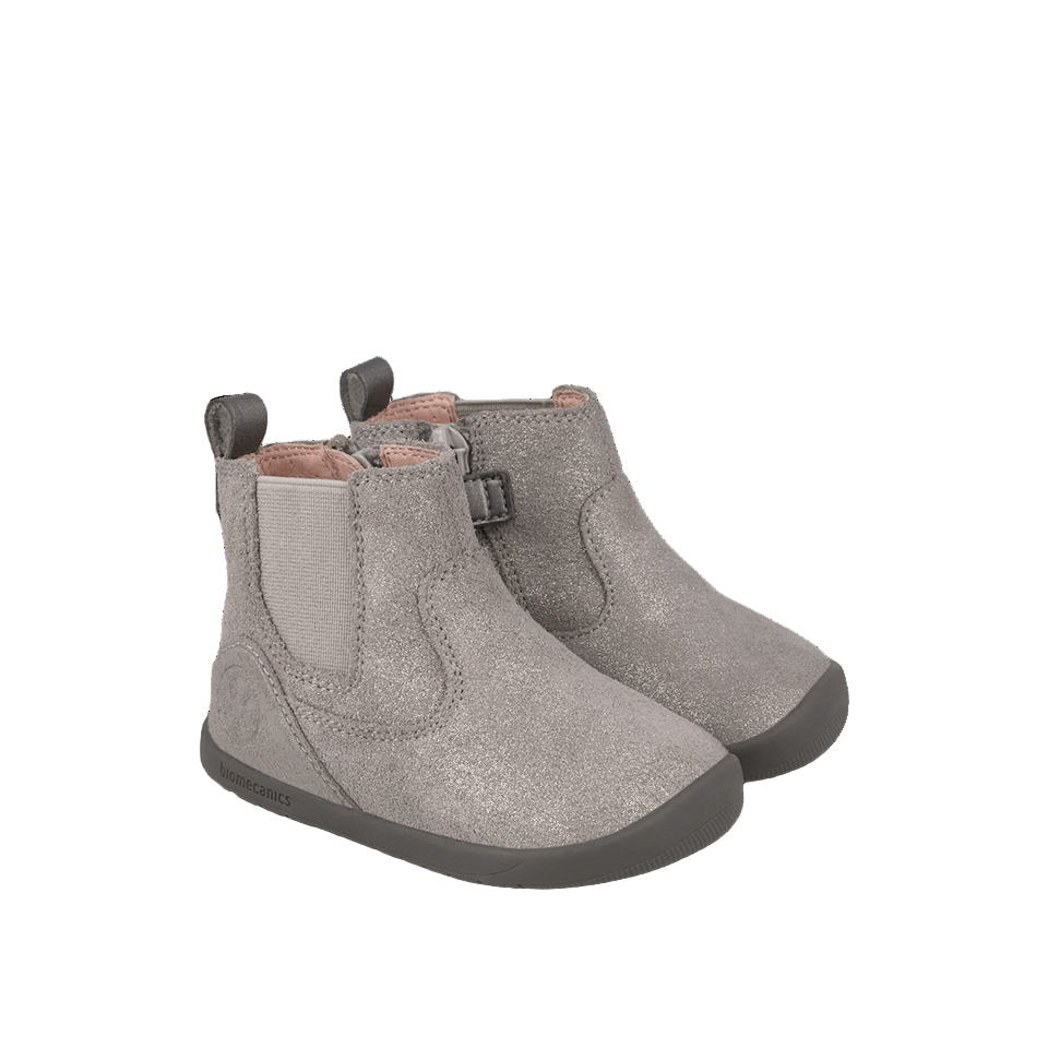 Biomecanics girls' grey suede boot with zip