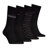 Tommy Hilfiger Mens 4 Pack Socks Set Black