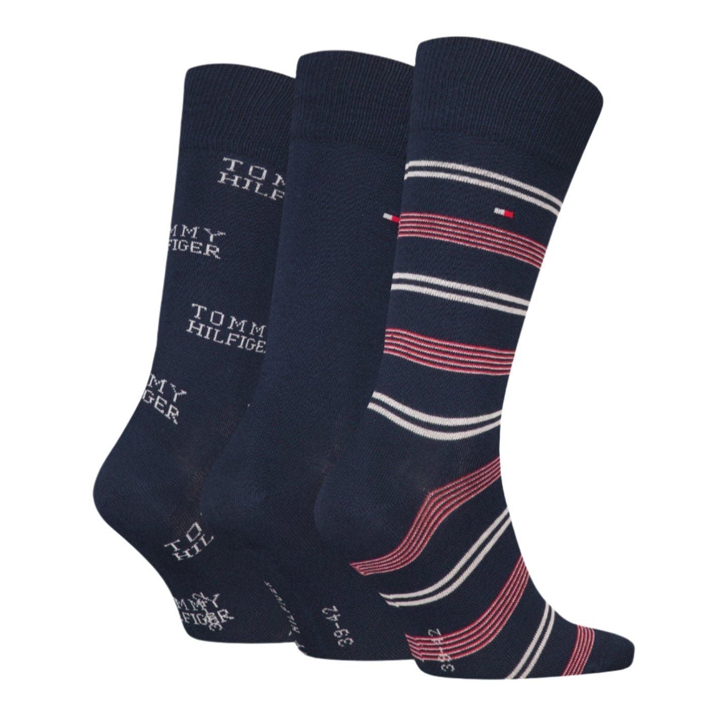 Tommy Hilfiger men's navy socks, three-pack gift set