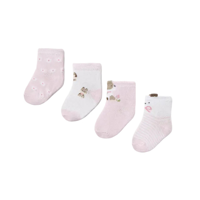 Mayoral Girls 4 Pack Sock Set 9054 Baby Rose