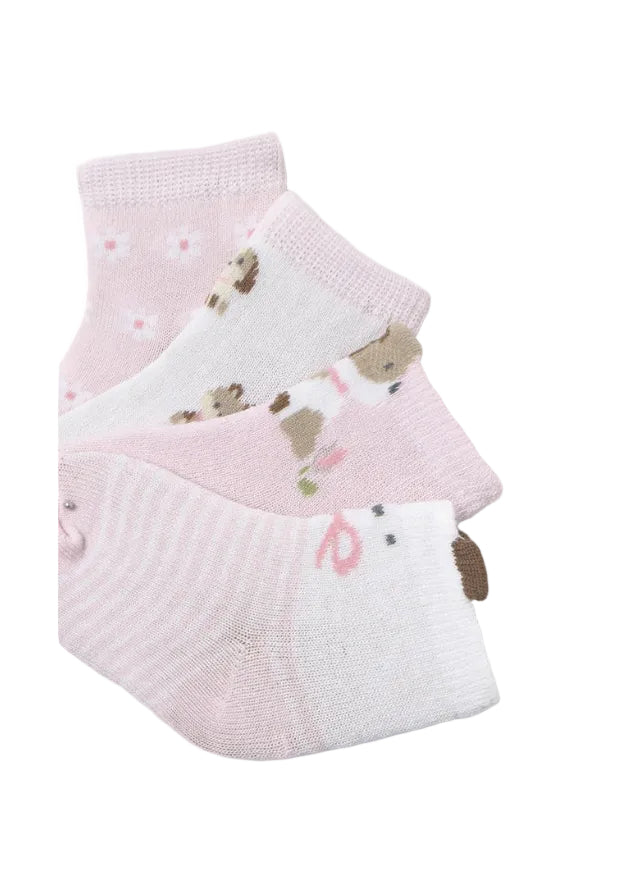Mayoral Girls 4 Pack Sock Set 9054 Baby Rose