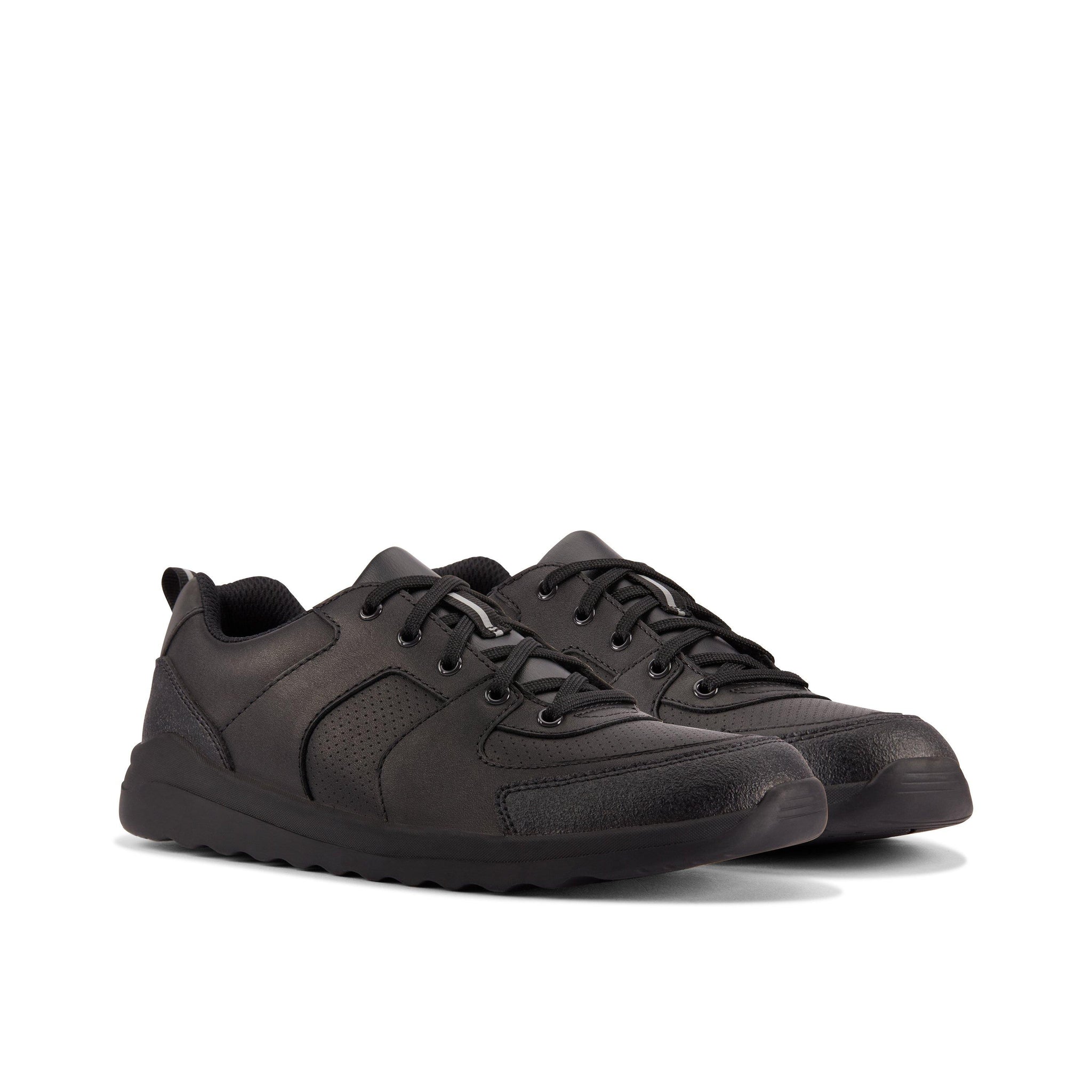 Clarks Boys School Shoe Daze Loop 2 Y Black Leather
