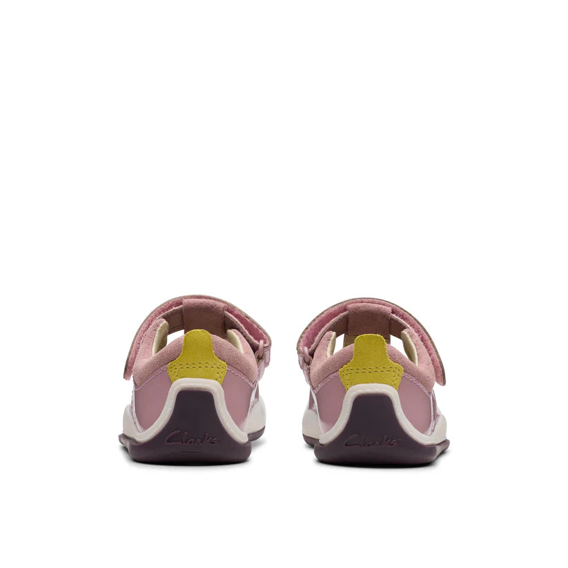 Clarks Girls Shoe Noodle Bright T Dusty Pink Patent