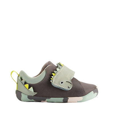 Clarks Boys Pre Walker Roamer Spiney T Grey/Sage Suede