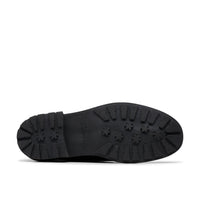 Clarks girls' black leather lace-up school shoe