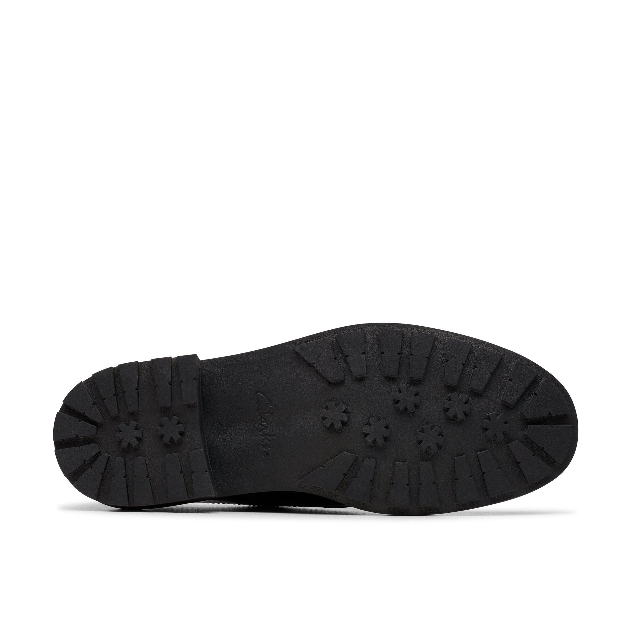 Clarks girls' black patent lace-up school shoe