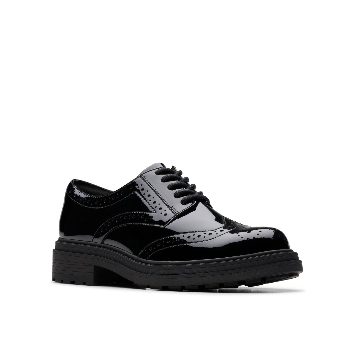 Clarks School Shoe Orinoco 3 Derby Black Patent