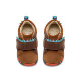 Clarks boys' tan leather pre-walker shoe with velcro