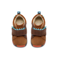 Clarks boys' tan leather pre-walker shoe with velcro