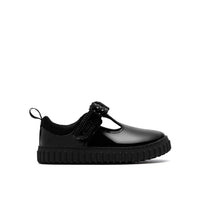 Clarks girls' black patent shoe with velcro