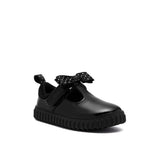 Clarks girls' black patent shoe with velcro