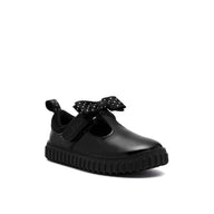Clarks girls' black patent shoe with velcro