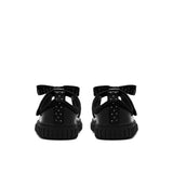 Clarks girls' black patent shoe with velcro