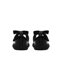 Clarks girls' black patent shoe with velcro