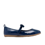 Clarks girls' navy patent shoe with velcro