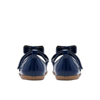 Clarks girls' navy patent shoe with velcro