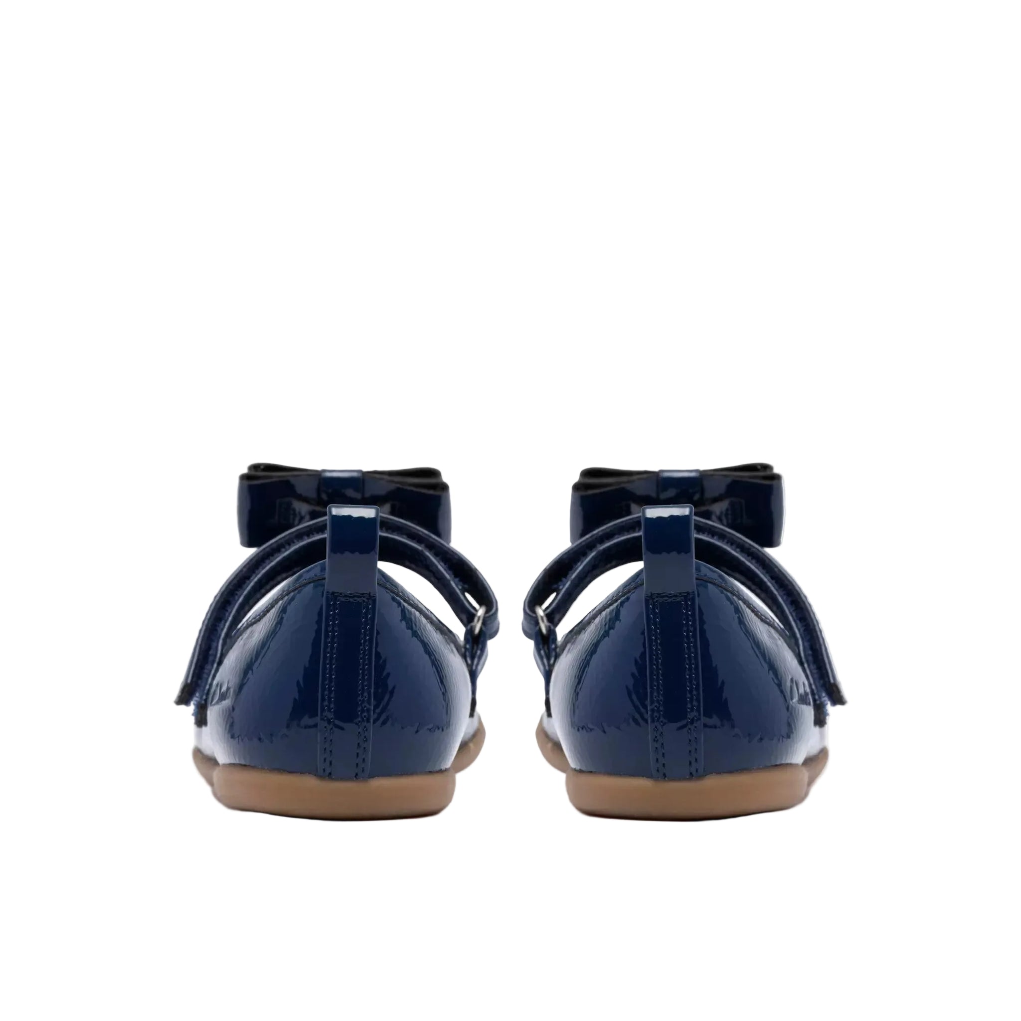 Clarks girls' navy patent shoe with velcro