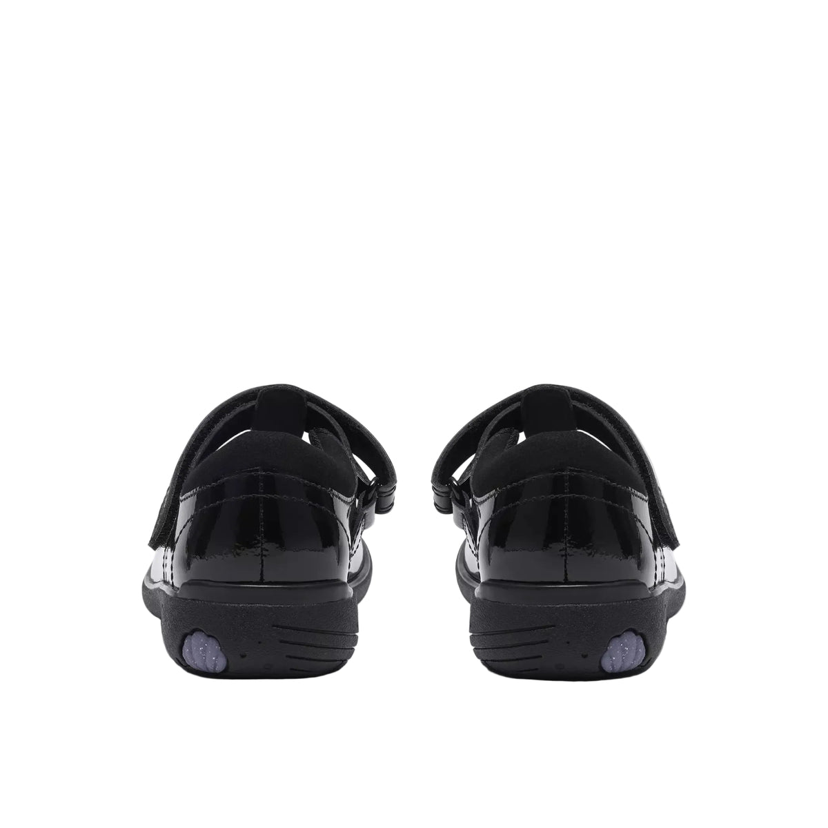Clarks girls' Relda Magic black patent school shoes
