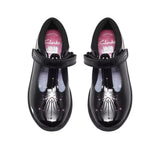 Clarks girls' Relda Magic black patent school shoes