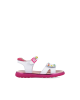 Agatha Ruiz girls' white sandal with touch-fastening strap