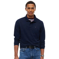 Tommy Jeans Mens Polo Essential Long Sleeve Dark Blue
