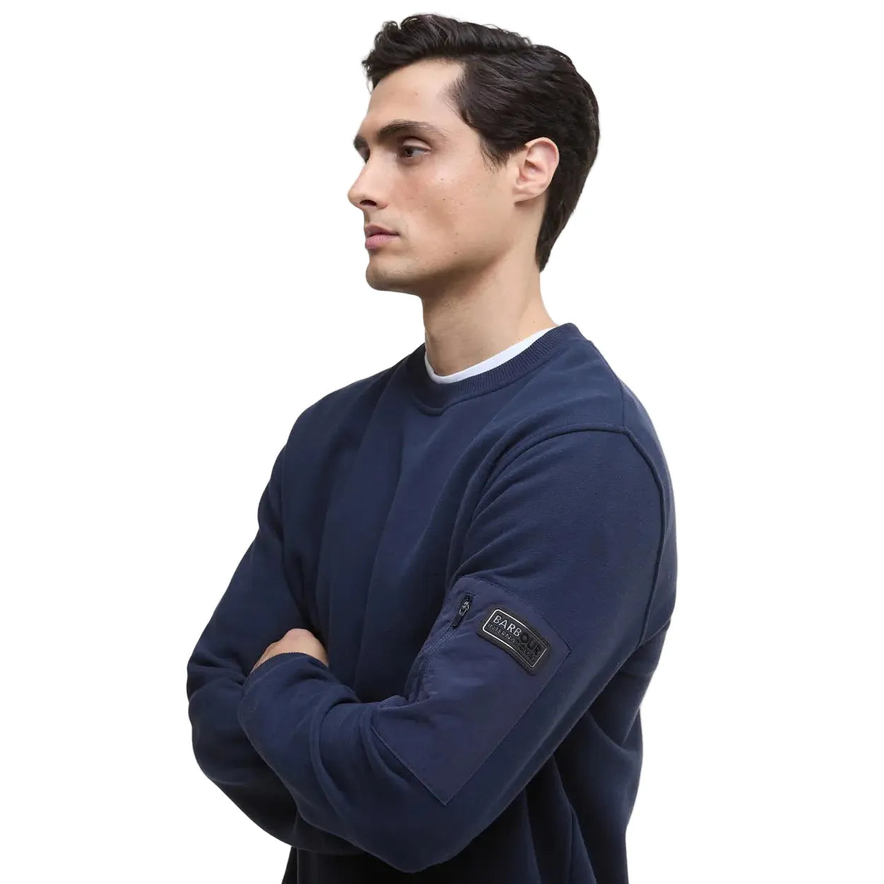 Barbour International Mens Sweatshirt Grip Crew Neck Navy