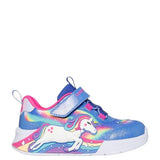 Skechers Girls Trainer S Lights Unicorn Chaser Blue Multi