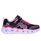 Skechers Girls Trainer Heart Lights Retro Lights Black/Multi