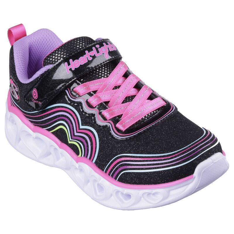 Skechers Girls Trainer Heart Lights Retro Lights Black/Multi
