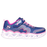 Skechers Girls Trainer Heart Lights Retro Lights Navy/Multi