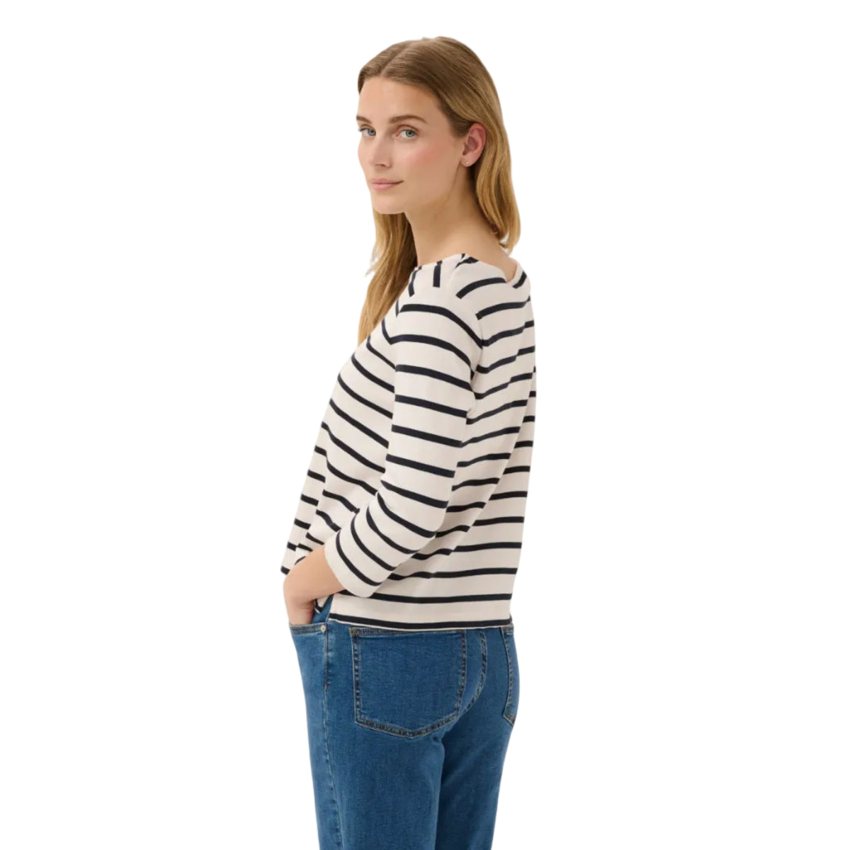 Part Two Womens T-Shirt Nela Dark Navy Stripe