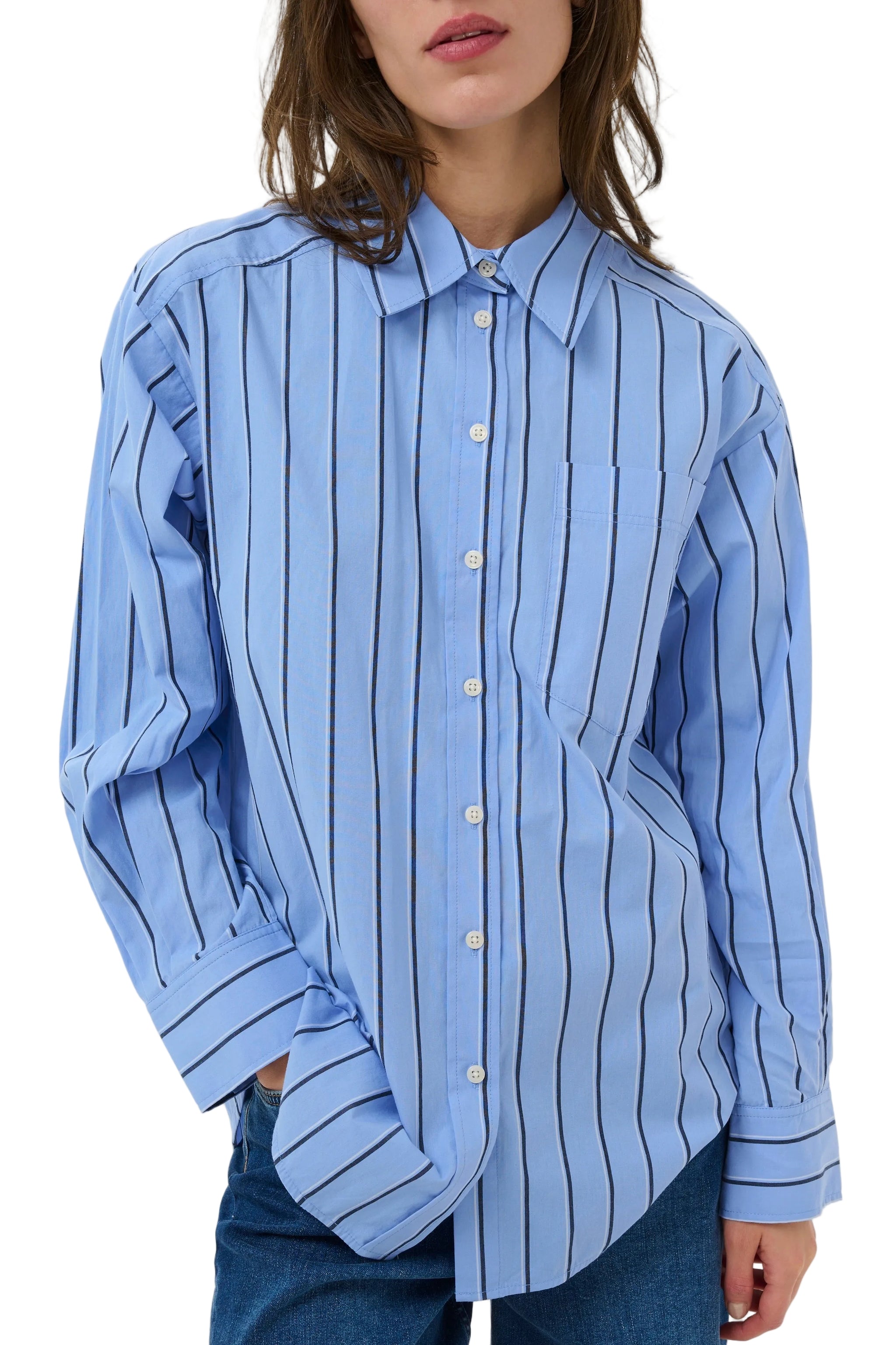 Part Two Womens Anabella Shirt Blue Stripe