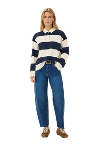 Part Two Womens AmariPW Rugby Top Aftermidnight Stripe