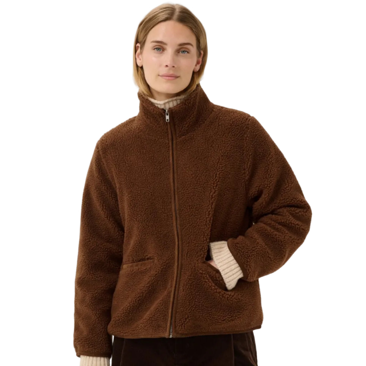 Part Two Catharina women's downtown brown fleece jacket