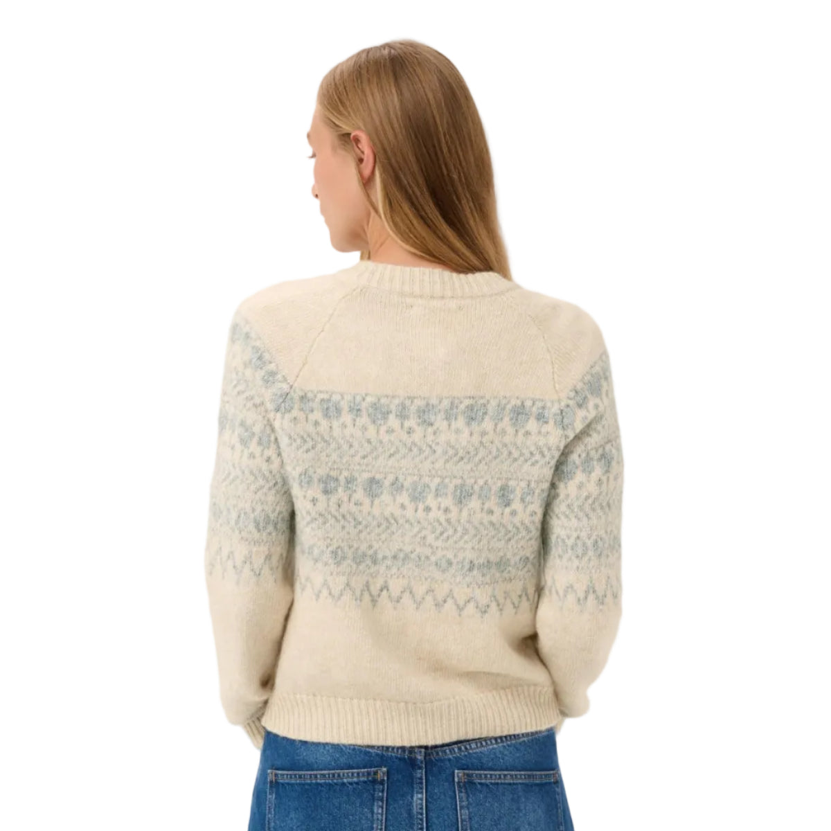 Part Two Womens Cardigan Charmaine Whitecap/Grey Jacquard