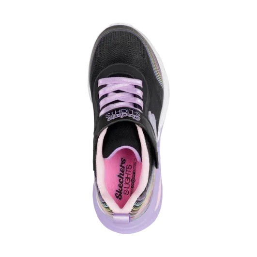 Skechers Girls Trainer S Lights Cosmic Glow Rainbow Beam Black/Multi