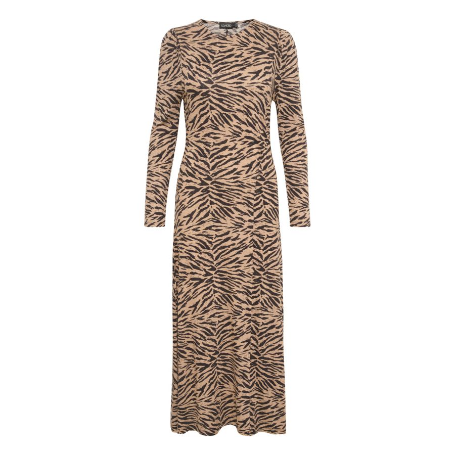 Soaked Womens Hanadi Printed Dress LS Kelp Animal